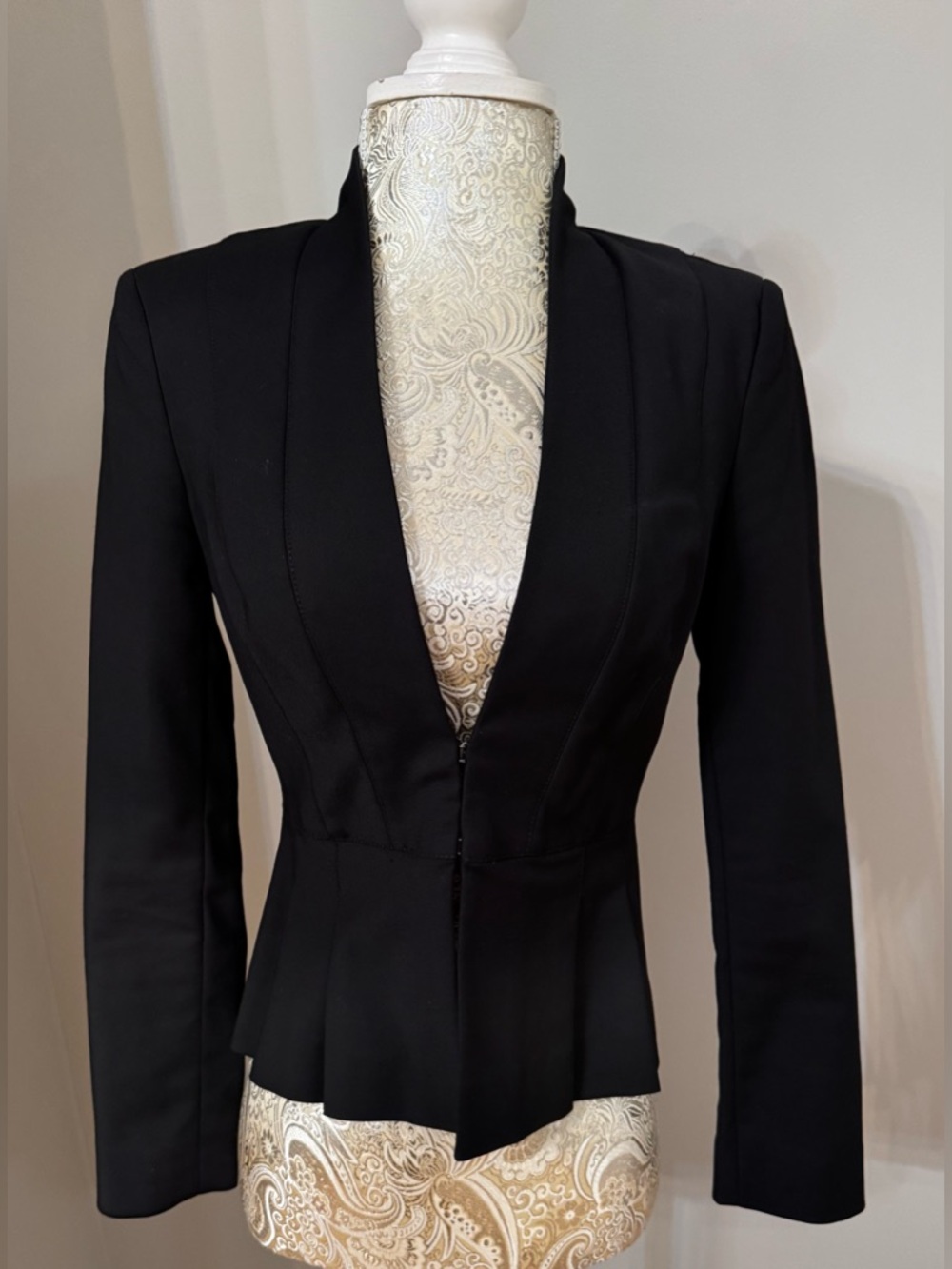 bebe Black Peplum Blazer Size 0